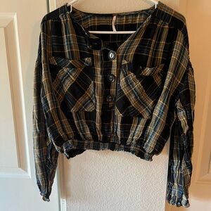 Free people plaid crop top